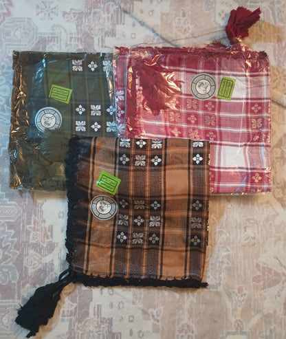 12 Pcs. of Machine Embroidery with Tassels SCARF/KHEFFIYA/YASHMAGH/ROMAL# FHYABB