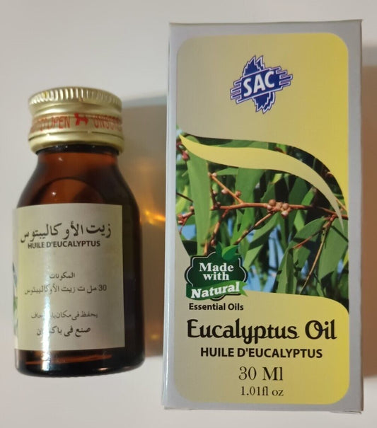 2 Bottles of 30 ml- EUCALYPTUS OIL Made with Natural Essential Oils by SAC #AEO