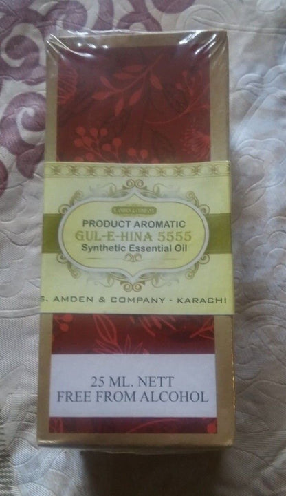 2 Bottles of GUL-E-HINA 5555 Perfume (Alcohol Free) Oil/ Attar -Aromatic Product