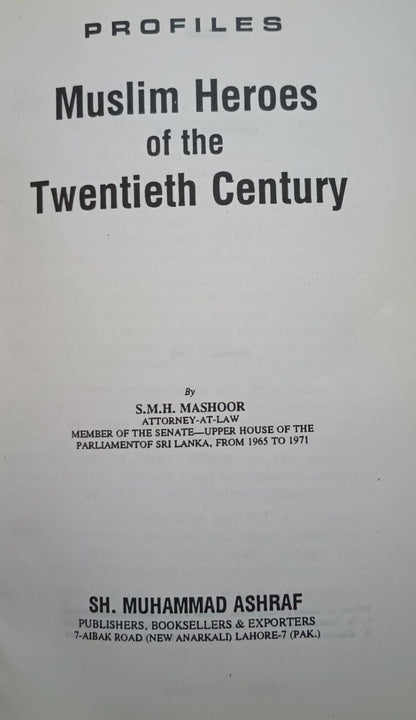 MUSLIM HEROES OF THE TWENTIETH CENTURY by S. M. H. Mashoor #MHOTTC[US Fast Ship.