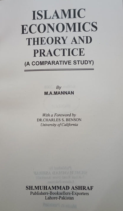 ISLAMIC ECONOMICS THEORY AND PRICTICE#IETAP by M.A. Mannan