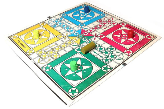 LAMINATED CARDBOARD 2 IN 1 LUDO + SNAKE Board Game 18”x18” #FB18LL