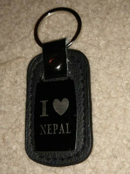 2 Pieces of I LOVE NEPAL KEYCHAIN with Ring-#PULKCN2 (Gift for all Occasions)