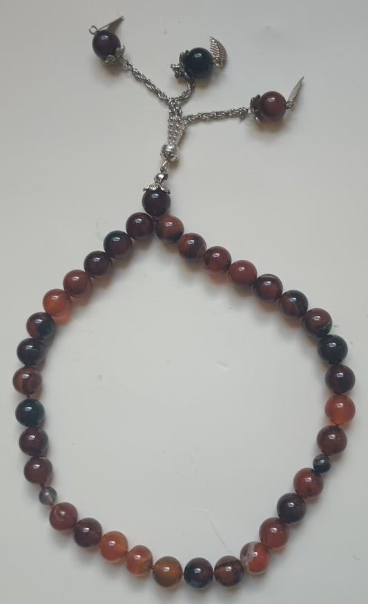 AQIQ/AGATE STONE PRAYER BEADS (Tasbih/Rosary/Misbaha) #33AMC