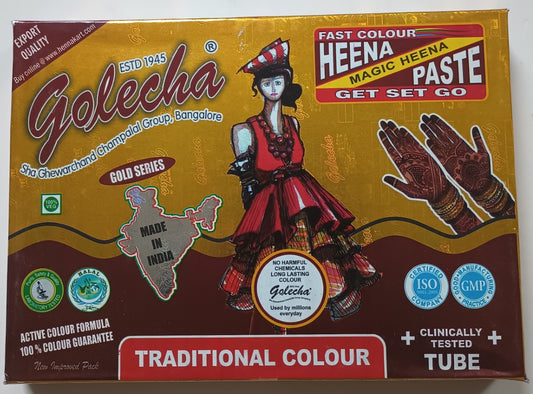 10 Pcs. Of Golecha MAROON Henna Tube (with Hanging Display) #GMT