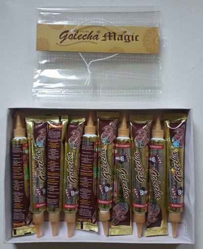 10 Pcs. Of Golecha MAROON Henna Tube (with Hanging Display) #GMT