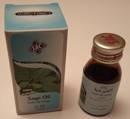 2 Bottles of 30 ml-SAGE OIL (100% Natural) by SAC #ASEO Fast the USA Shipping