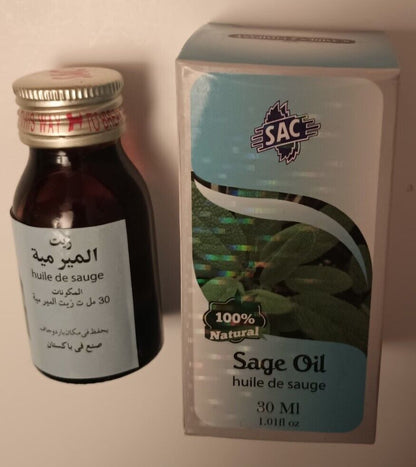 2 Bottles of 30 ml-SAGE OIL (100% Natural) by SAC #ASEO Fast the USA Shipping