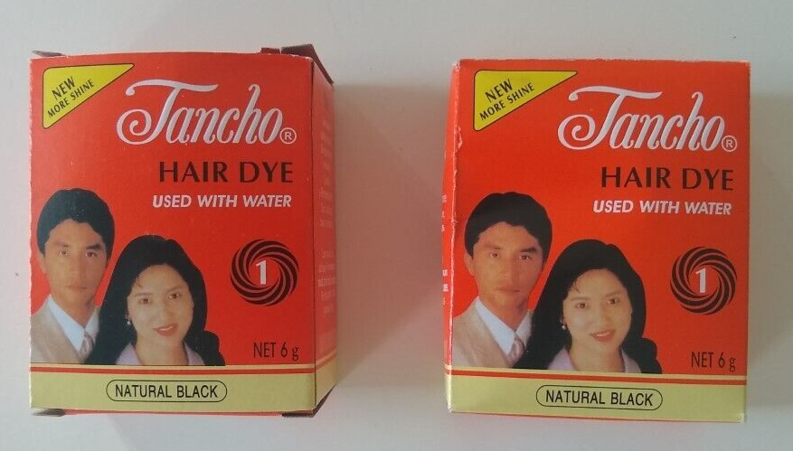 2 TANCHO NATURAL BLACK HAIR DYE-Free Sample of Treatment Hair Cream TBHDI2