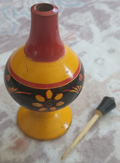 Decoration Wood Surma Dani/Kohl Container (With Applicator) # WBYSD