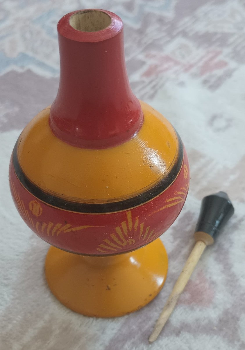 Decoration Wood Surma Dani/Kohl Container (With Applicator) # WRYSD