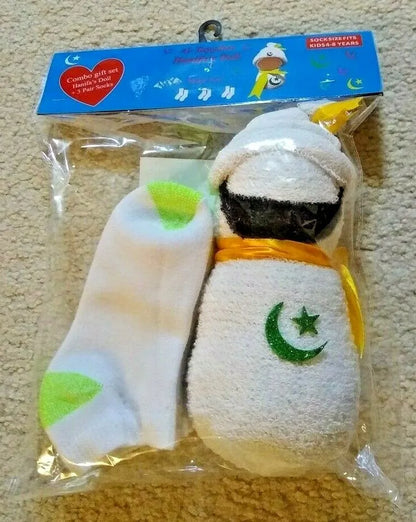 Hanifa's Doll with 3 Pair Socks-Combo Gift Set [Gift for Daughter] Islamic Doll