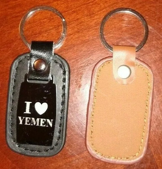 24 Pieces of I LOVE YEMEN KEYCHAIN with Ring-#PULKCY24 (Gift for all Occasions)