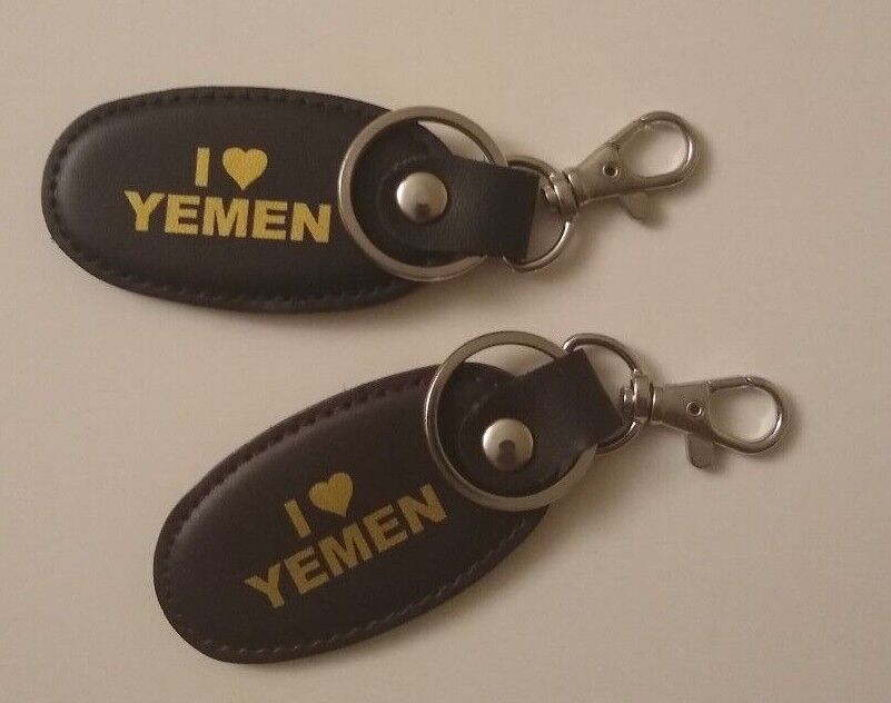 12 Pieces of I LOVE YEMEN KEYCHAIN w/ Double Rings #GLKCY-Gift for all Occasion