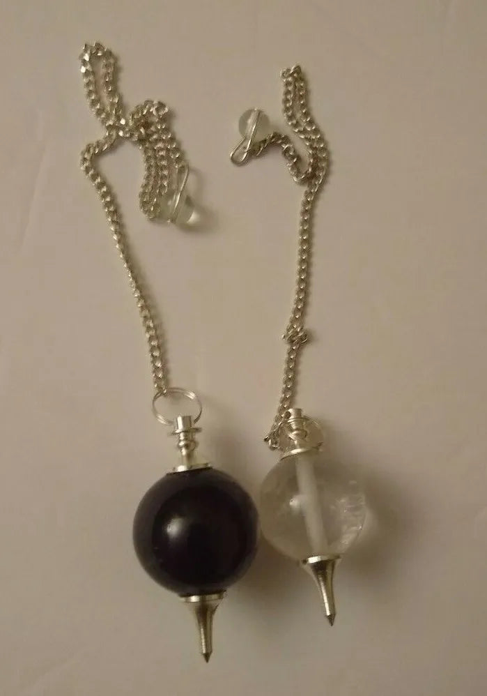 2 NATURAL BALL PENDULUM, ASSORTED Gemstone Pendant #MTI22