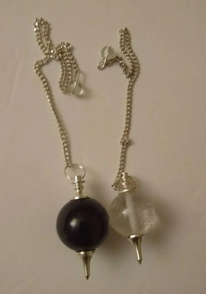 2 NATURAL BALL PENDULUM, ASSORTED Gemstone Pendant #MTI22