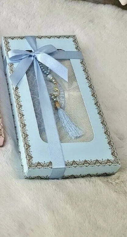 Prayer Rug/Sajjada/Ja-Namaaz [Gift Box] Prayer Rug + Pearl Prayer Bead (#TRBB)