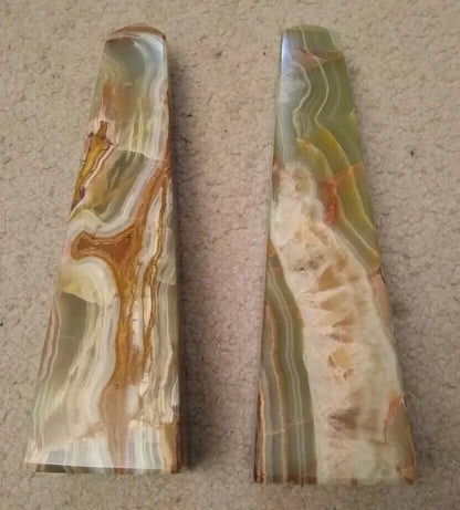 2 Pcs. SET Hand Carved ONYX OBELISK #10OO [Gift for All Occasions]Fast US Ship.