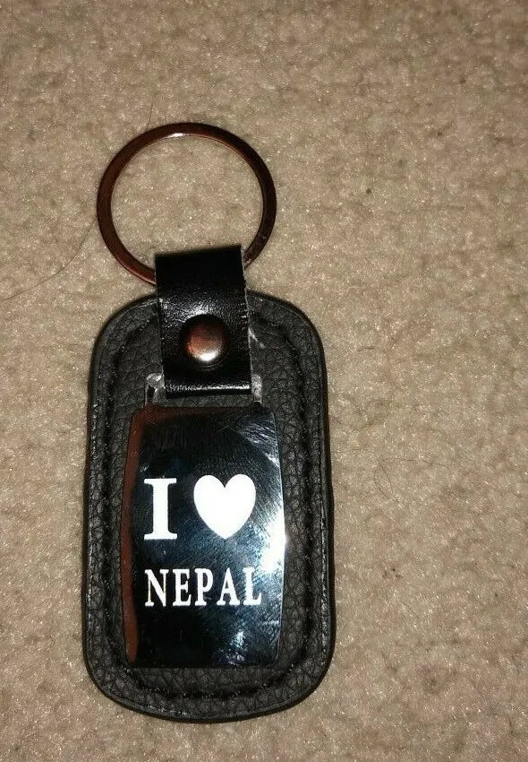 12 Pieces of I LOVE NEPAL KEYCHAIN with Ring-#PULKCN (Gift for all Occasions)